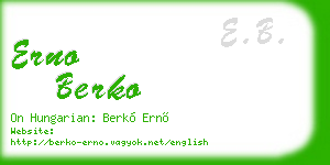erno berko business card